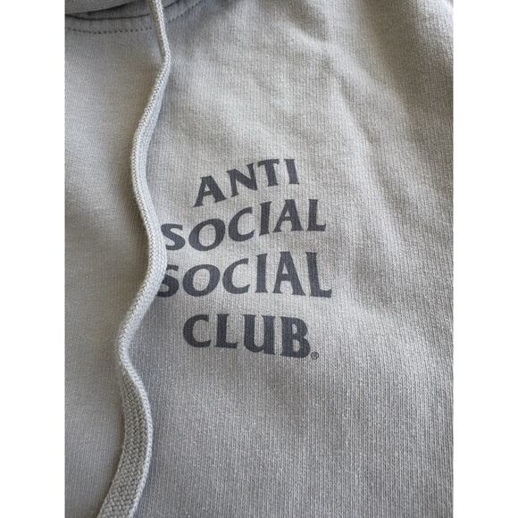 Authentic Anti Social Social Club Cancelled Tonal Hoodie Cement Small - Picture 3 of 5